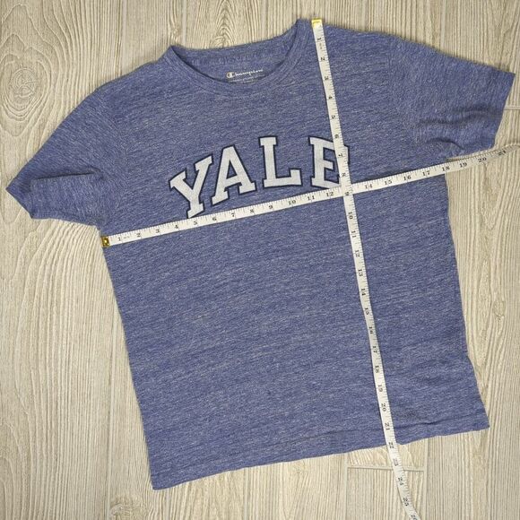 Vintage Champion Yale T-Shirt Heather Blue Youth Large - Picture 7 of 7
